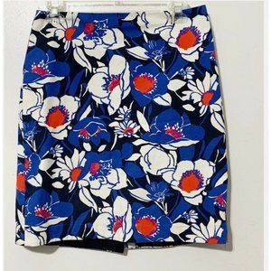 Talbots Floral Multicolor Lined Pencil Skirt Petite 8